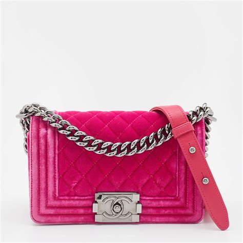 pink velvet chanel boy bag|boy Chanel handbag price.